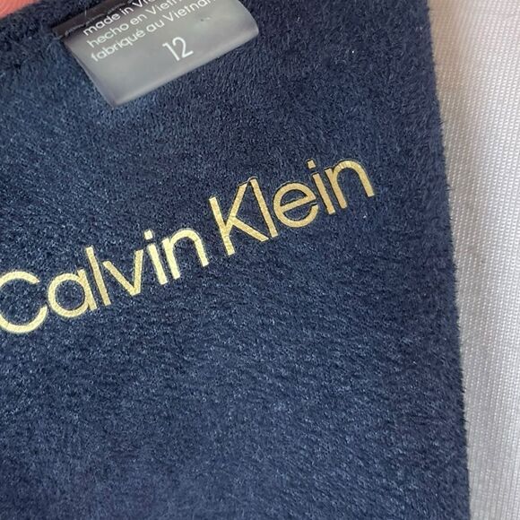 Calvin Klein Navy Short Sleeve Faux Suede Sheath Dress, Size 12, NWT - Picture 8 of 13